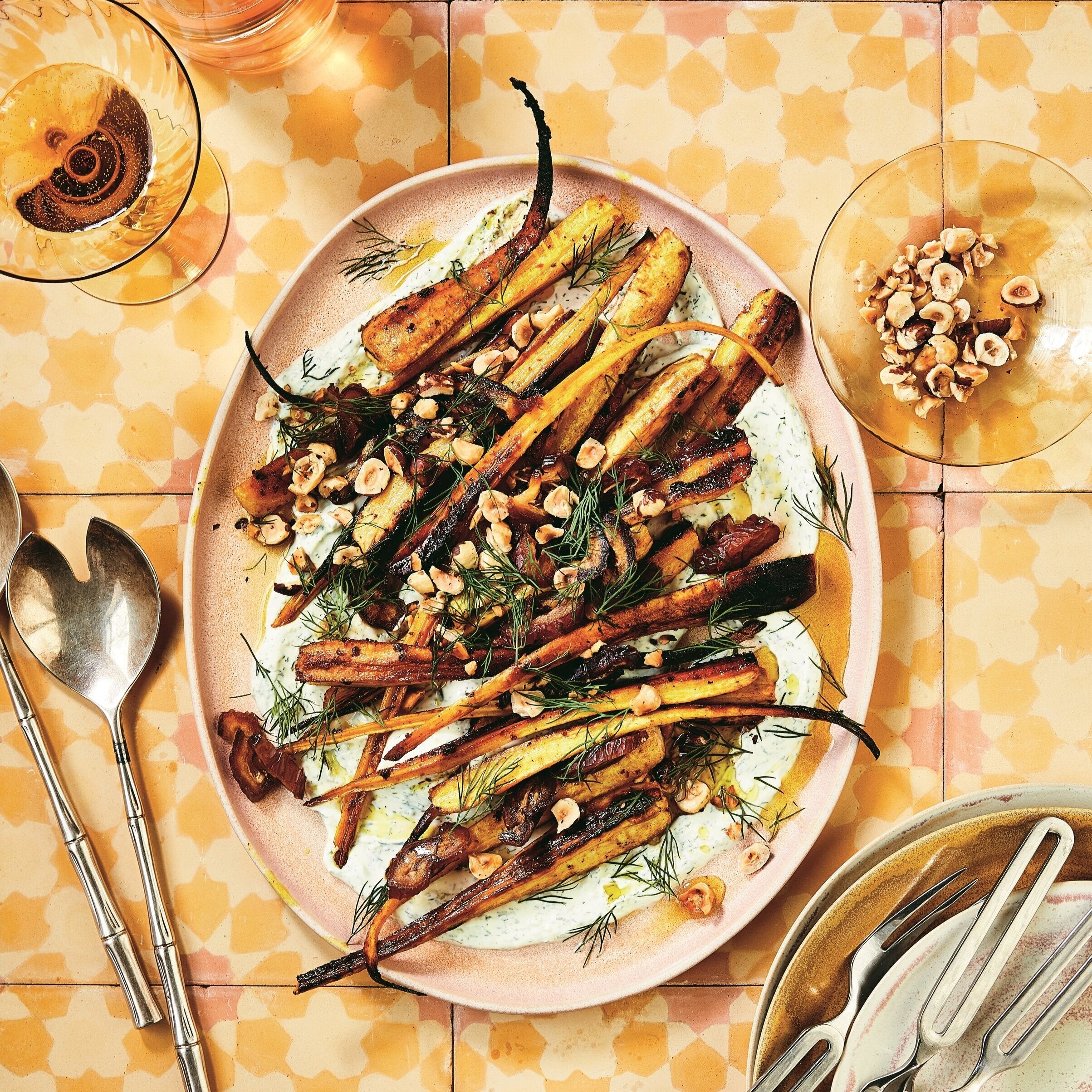 Eden Grinshpan's Honey-Roasted Parsnips with Dates and Tzatziki
– Cherry Bombe