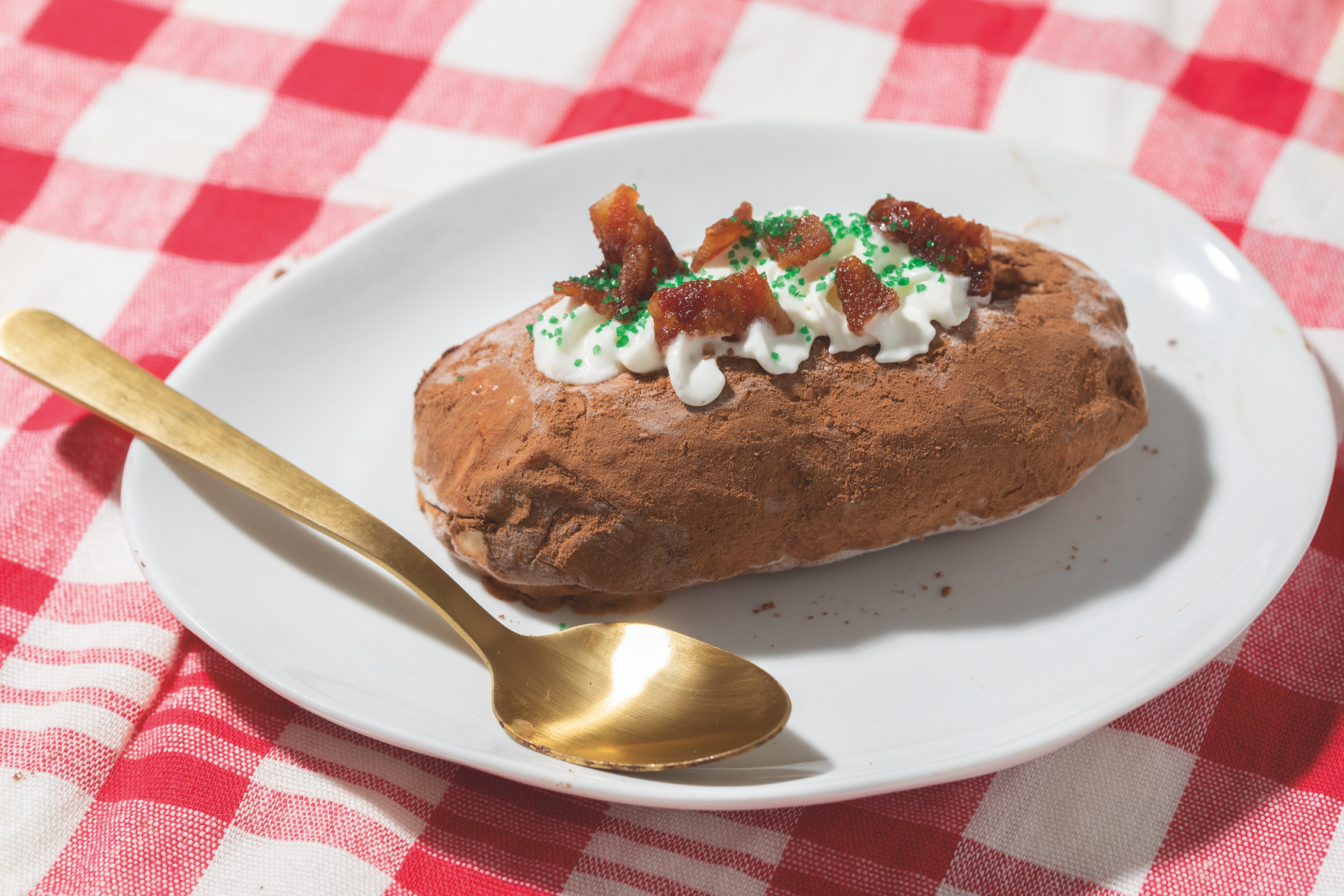 Capri S. Cafaro’s Ice Cream “Baked Potato” with Candied Bacon