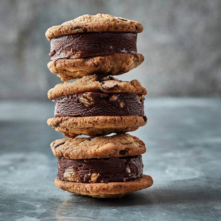 Amisha Gurbani’s Chocolate & Almond Praline Ice Cream Sandwiches