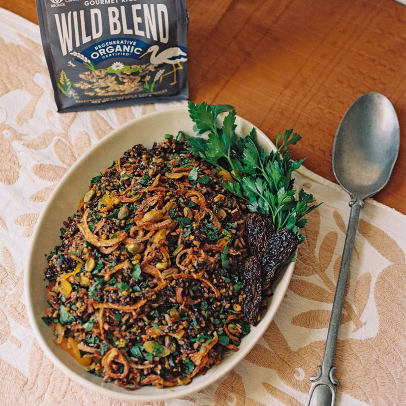 Morita Wild Rice With Fried Onions, Pistachios & Apricots