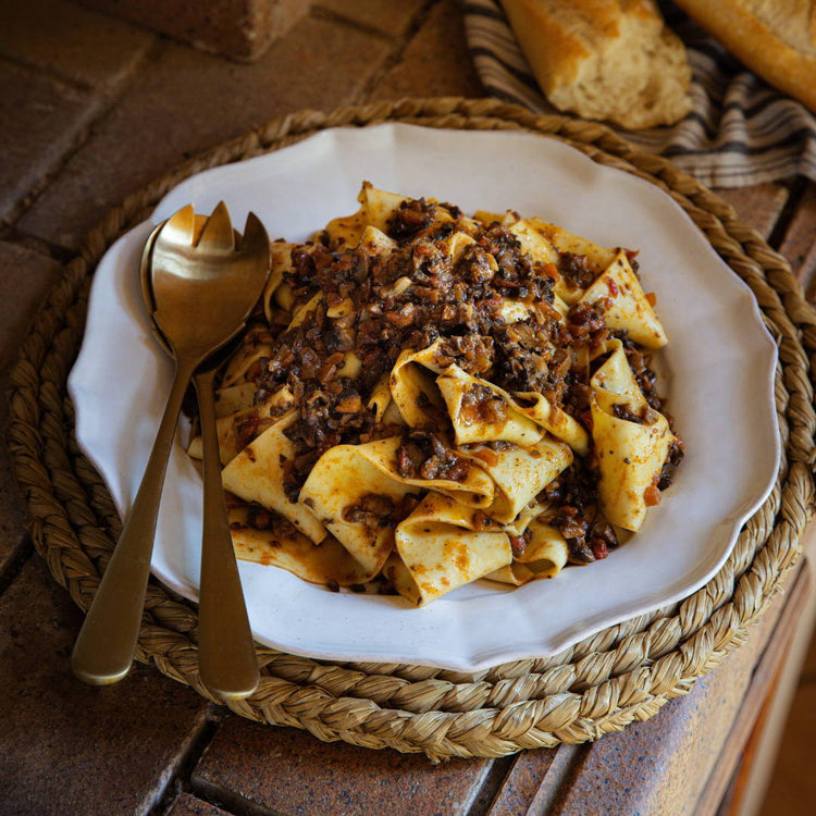 Chloé Crane-Leroux & Trudy Crane’s Pappardelle Mushroom Bolognese